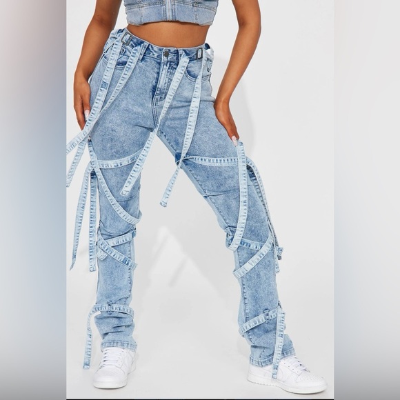 Fashion Nova Jeans/Fashion Nova Women's Strapped In Stretch Skinny Jean, - Picture 8 of 12